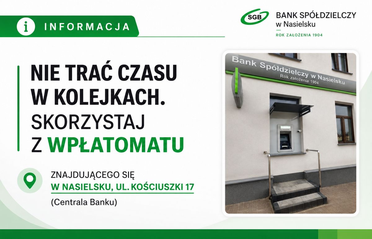 Wpłatomat już dostępny w Nasielsku